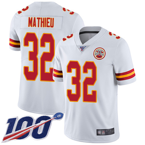 Men Kansas City Chiefs #32 Mathieu Tyrann White Vapor Untouchable Limited Player 100th Season Football Nike NFL Jersey->youth nfl jersey->Youth Jersey